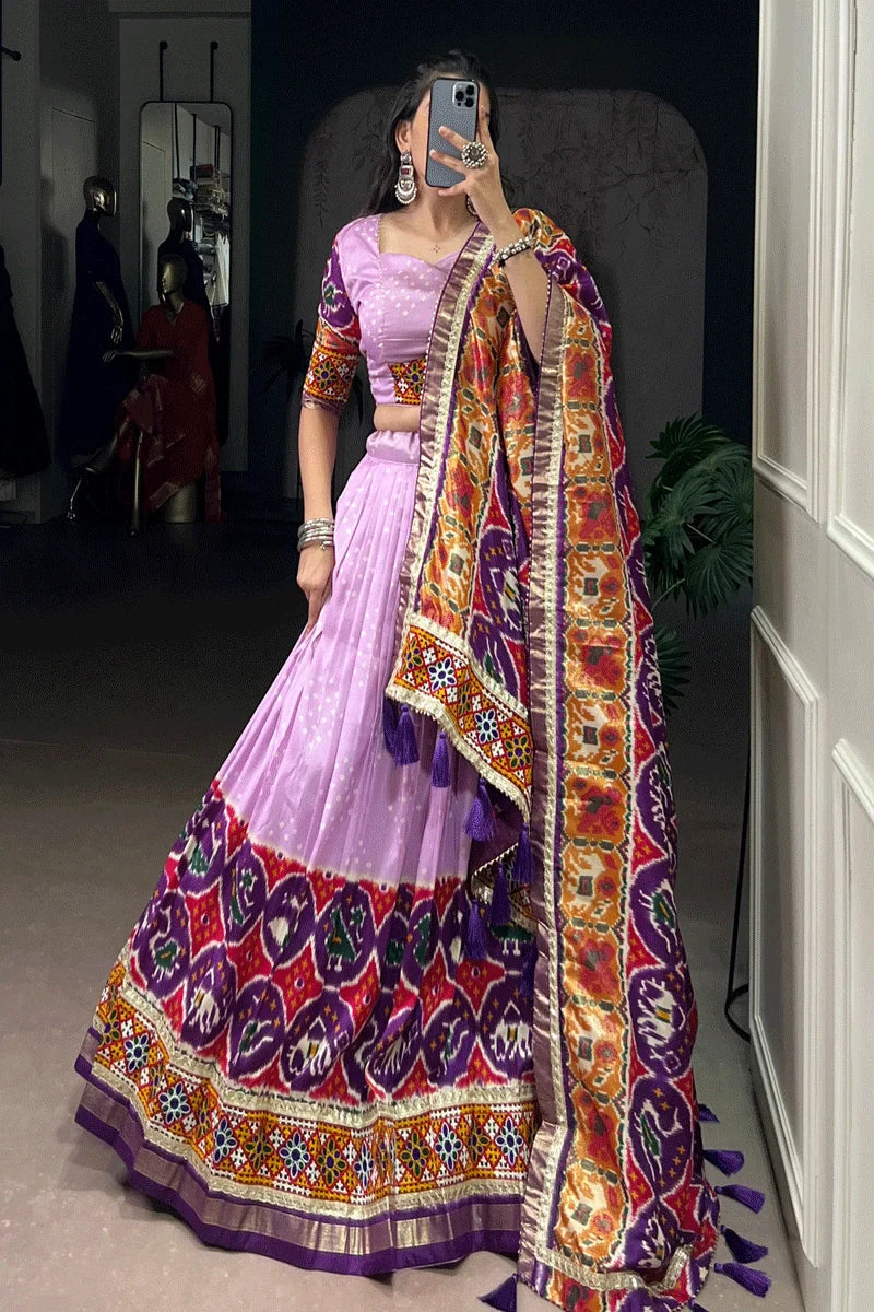 Bandhani Print Gamthi Work Chaniya Choli For Garba Night