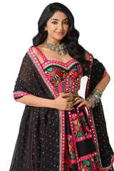 Digital Print Real Mirror Work Chaniya Choli For Dandiya Night