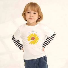Happy Day Girls Sunflower Cotton Blend Top – Cute Casual Summer Wear