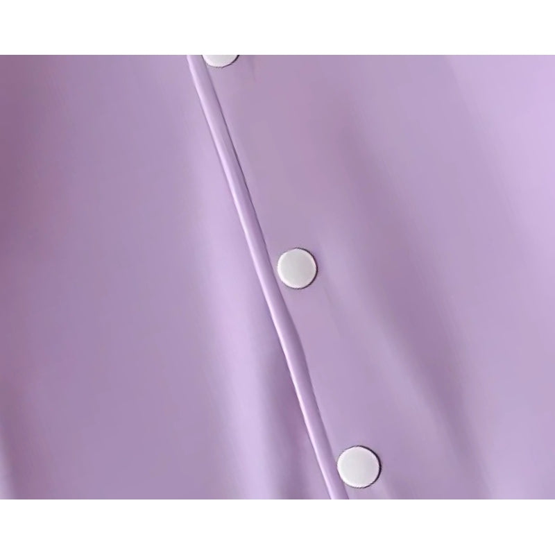 Pretty Purple Girls and Boys Buttoned Top – Soft Cotton Blend Unisex Shirt