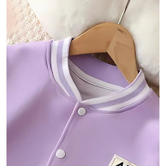 Pretty Purple Girls and Boys Buttoned Top – Soft Cotton Blend Unisex Shirt
