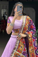 Bandhani Print Gamthi Work Chaniya Choli For Garba Night
