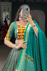 Real Mirror Work Gamthi Work  Chaniya Choli For Navratri