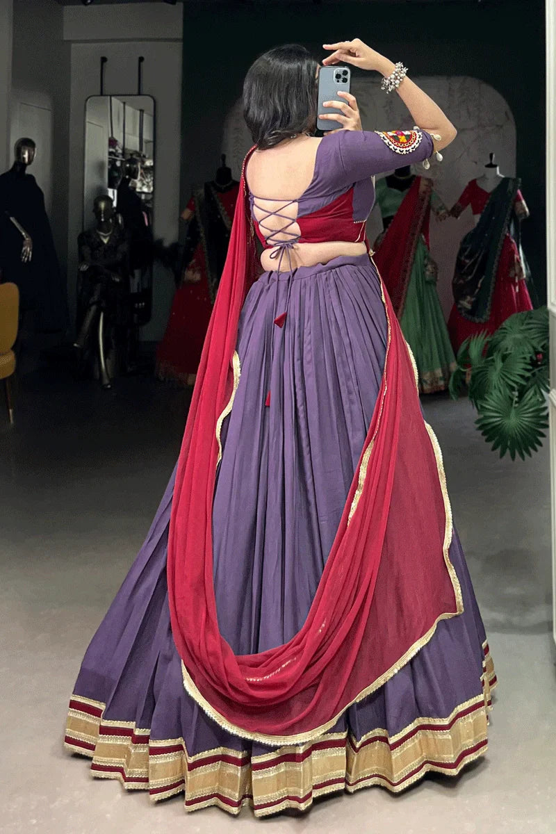 Purple Color Fully Stitched Chaniya Choli For Navratri