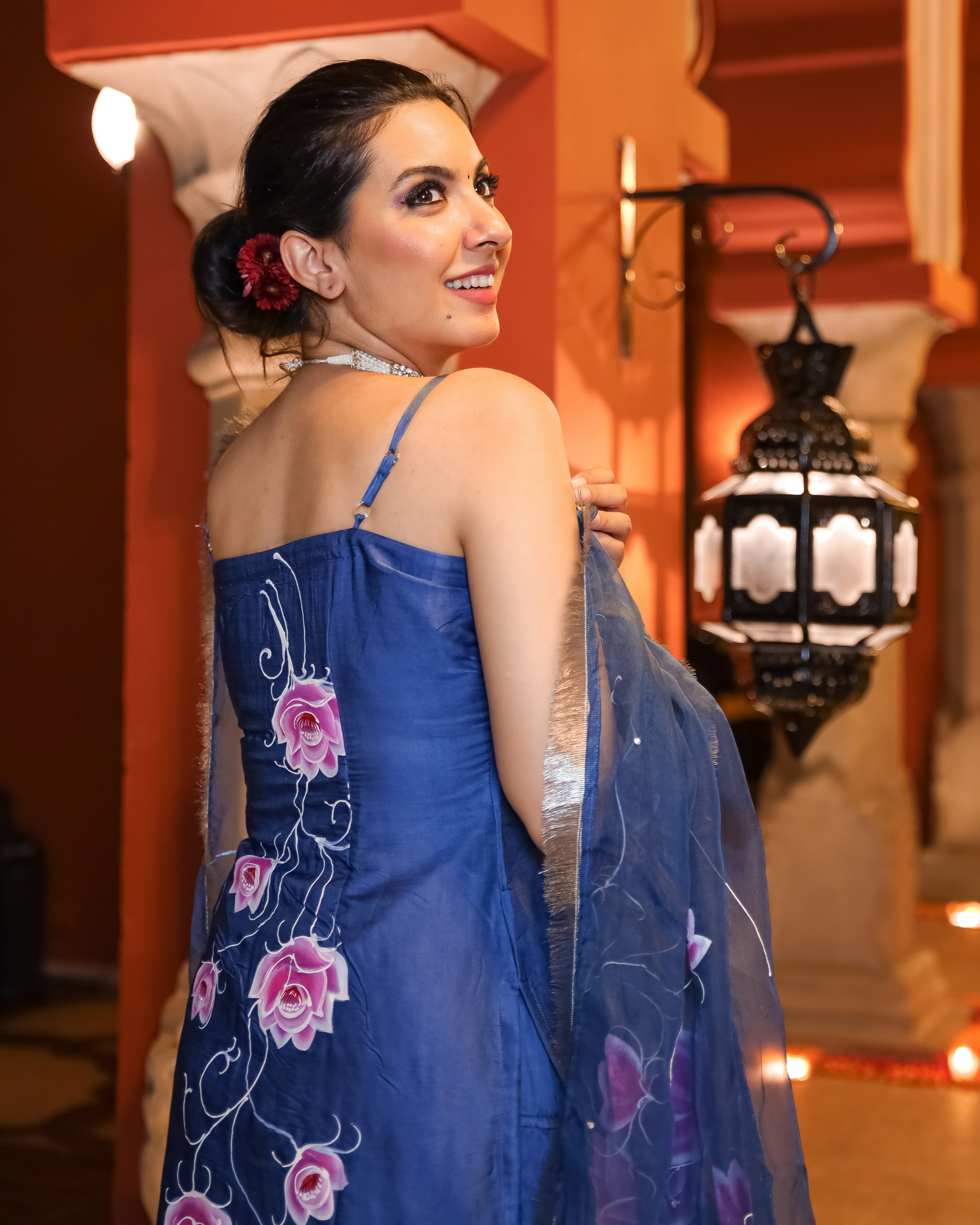 Blaze Crush Handpainted Gota Suit Set