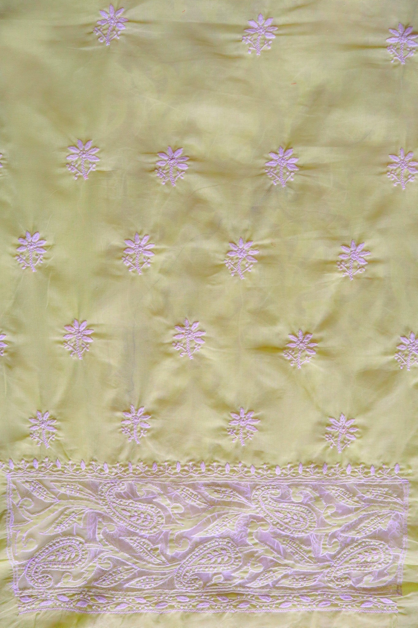 Lime Green Cotton Cutwork Unstitched Kurta piece