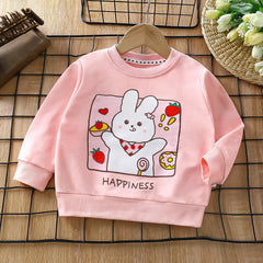 Happiness Girls Cotton Sweatshirt T-shirt – Casual Long Sleeve Top
