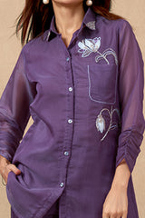 Yellow Floral Handwork Cotton Co-Ord Set – Top & Bottom