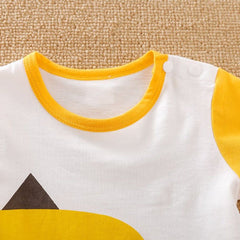 Playful Yellow Dino Baby Romper – Unisex Boys and Girls Cotton Jumpsuit for Newborns and Toddlers