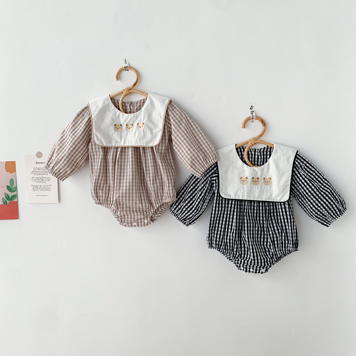 Vintage Plaid Baby Romper – Soft Cotton Unisex Outfit for Everyday Comfort