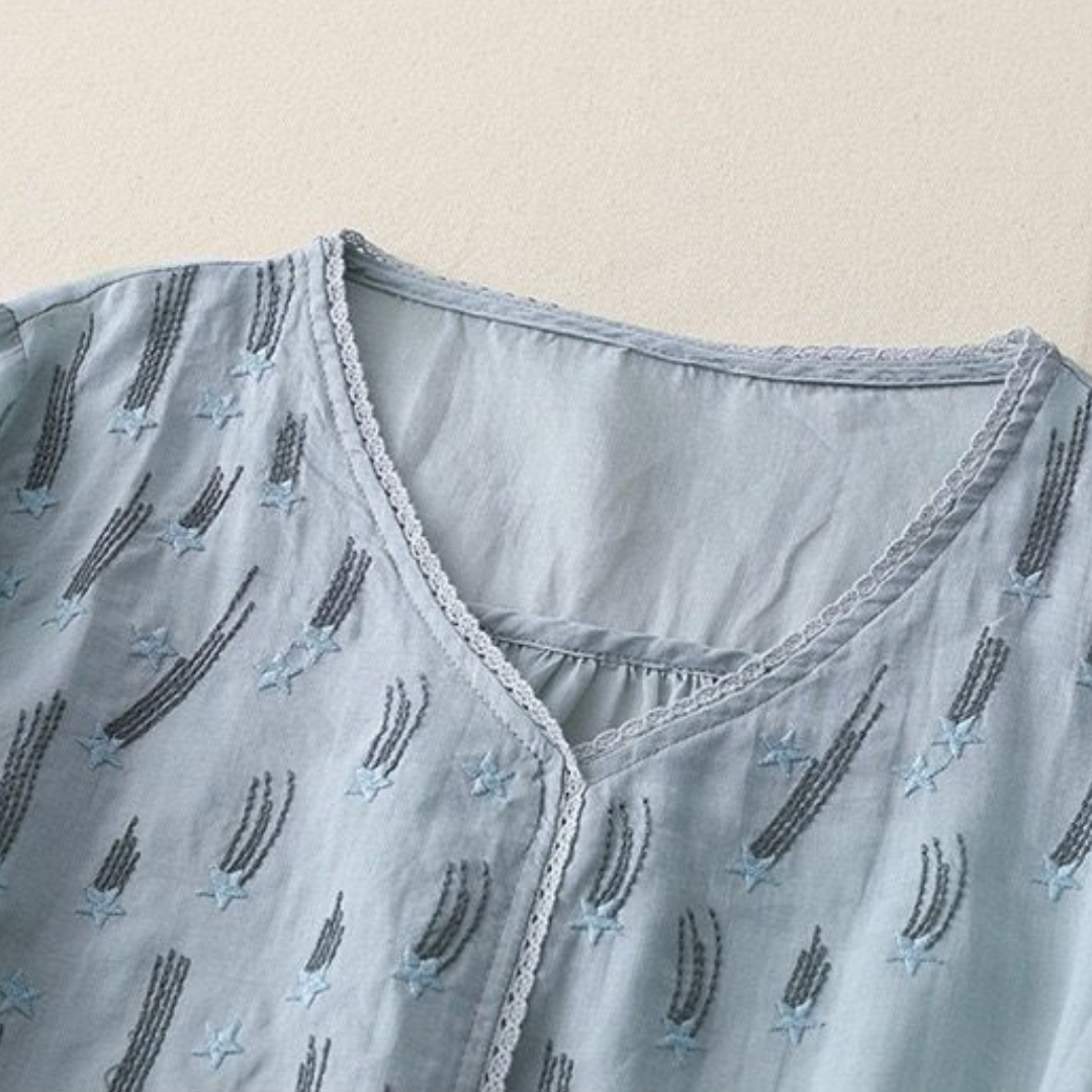 Pure Cotton Embroidered Womens Top