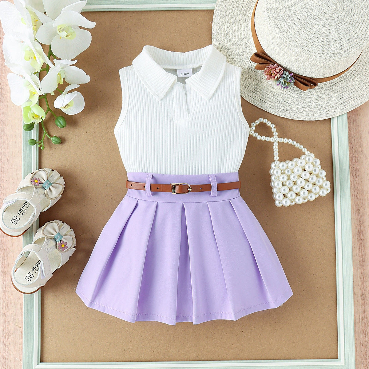 Sana Cool Baby Girls Skirt and Top Set – Soft Cotton Blend Summer Outfit