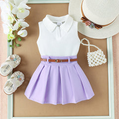 Sana Cool Baby Girls Skirt and Top Set – Soft Cotton Blend Summer Outfit