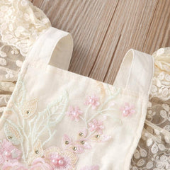 Enchanted Embroidered Lace Baby Girls Cotton Romper – Elegant and Comfortable Infant Outfit