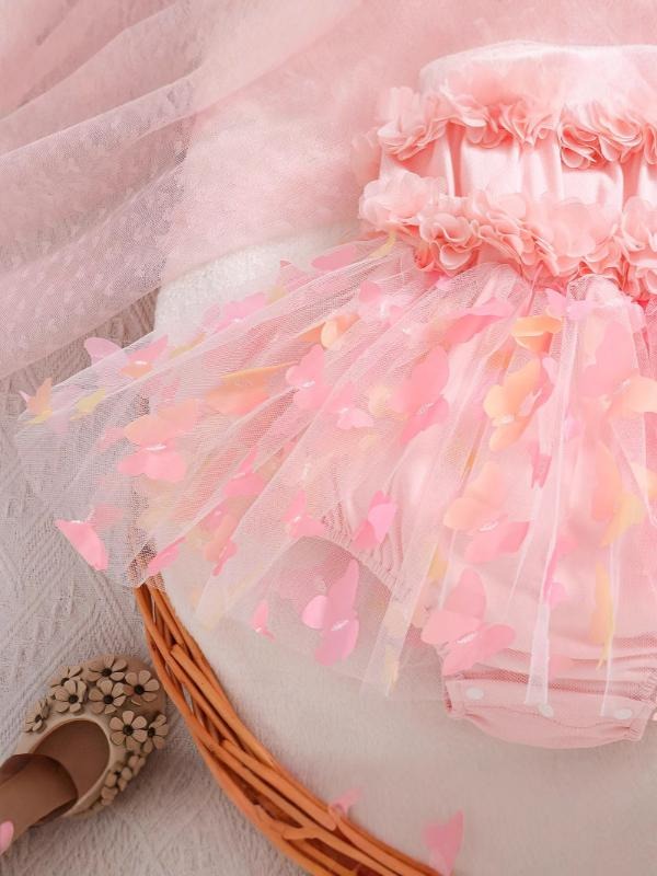 Butterfly Frill Baby Girls Romper Dress – Soft Cotton Lined Outfit