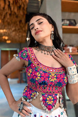 Real Mirror Work With Gamthi Work Chaniya Choli For Garba