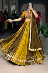 Navratri Special Mustard Color Chaniya Choli For Garba