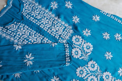 Saira Turquoise Blue Long Modal Kurta