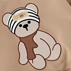 3D Bear Attached Boys Cotton Autumn Outfit Set