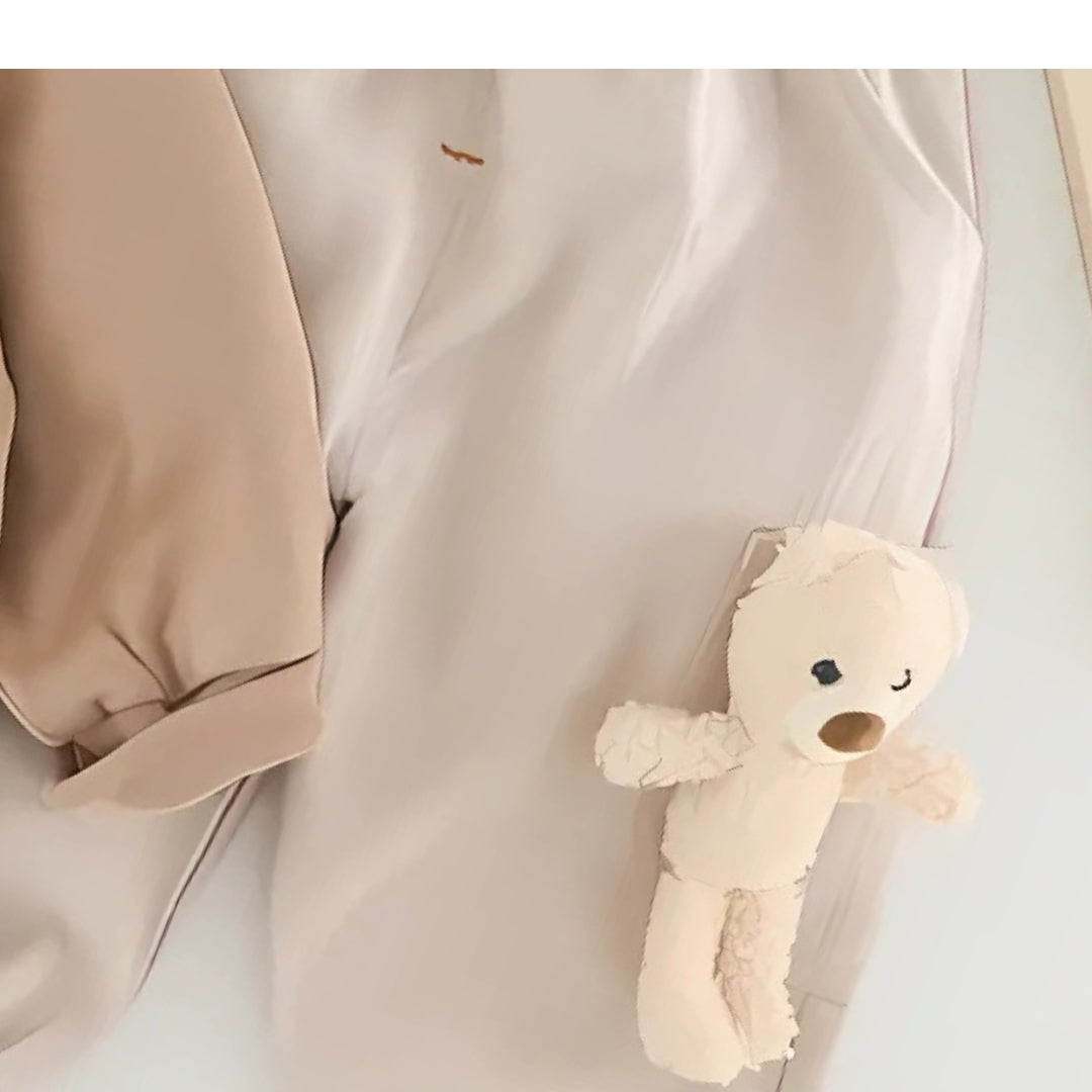 3D Bear Attached Boys Cotton Autumn Outfit Set