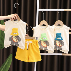3D Cap Sunbath Boys Cotton Outing Set
