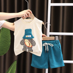3D Cap Sunbath Boys Cotton Outing Set