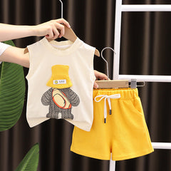3D Cap Sunbath Boys Cotton Outing Set