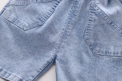 3D Shark Tail Boys Cotton T-shirt with Denim Shorts Set
