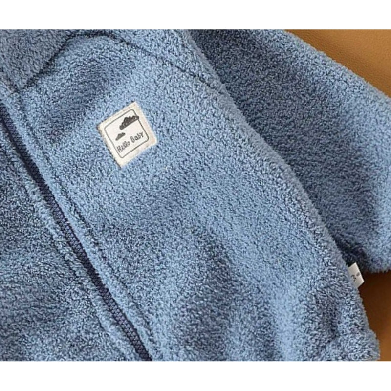 Blue Champ Zipper Top for Boys and Girls – Warm Cotton Wool Blend Jacket