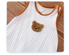 Sleeveless Bear Romper – Soft Cotton Baby Boys & Girls Summer Outfit