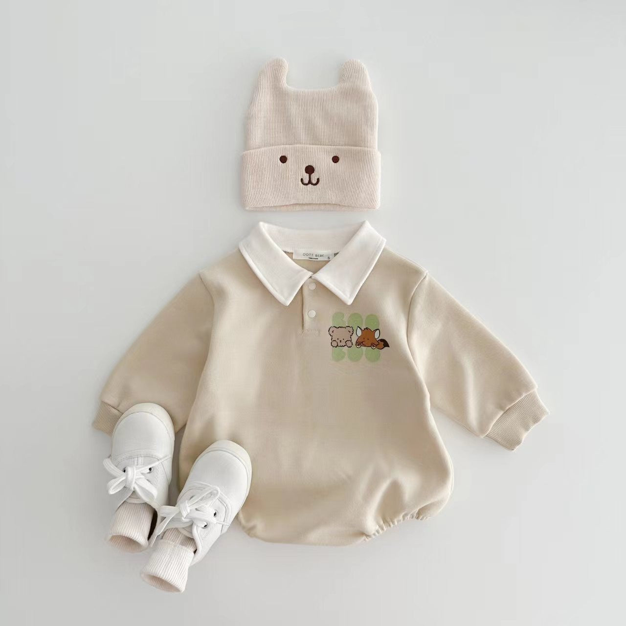 Collared Gen Z Baby Romper – Soft Cotton (Cap Not Included)