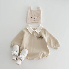 Collared Gen Z Baby Romper – Soft Cotton (Cap Not Included)