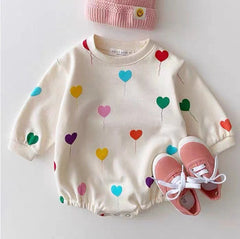 Sweatshirt Girl Cotton Romper – Cozy Everyday Wear for Baby Girls
