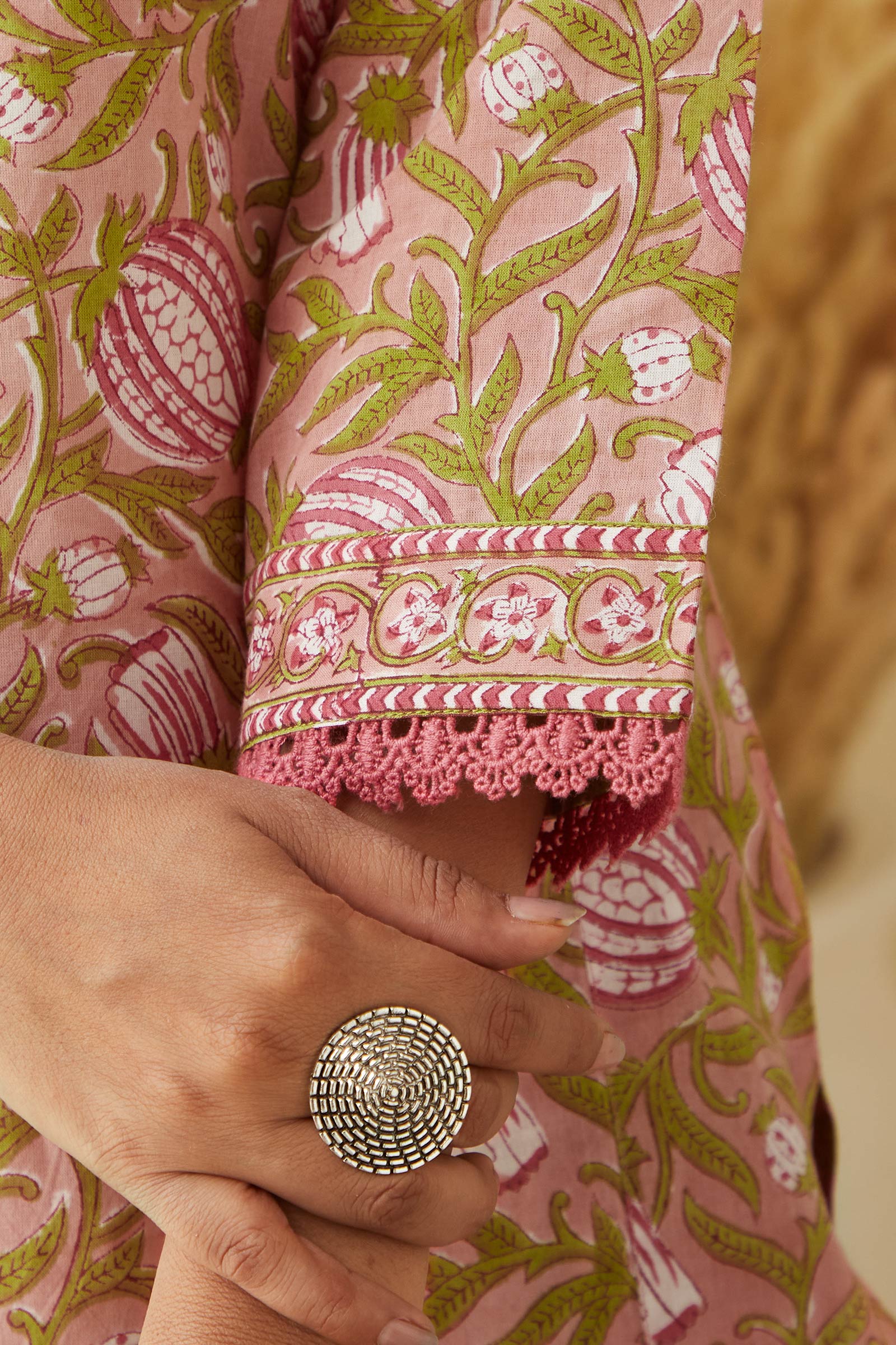 Gauhar Layla Pink Sanganeri Kurta