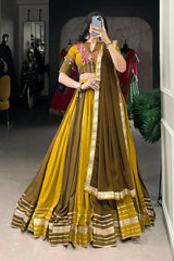 Navratri Special Mustard Color Chaniya Choli For Garba