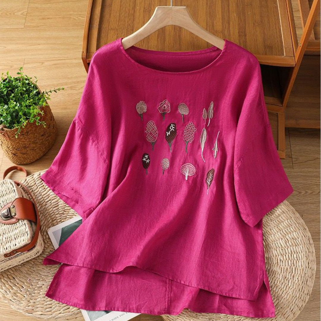 Pure Cotton Embroidered T-Shirt Top