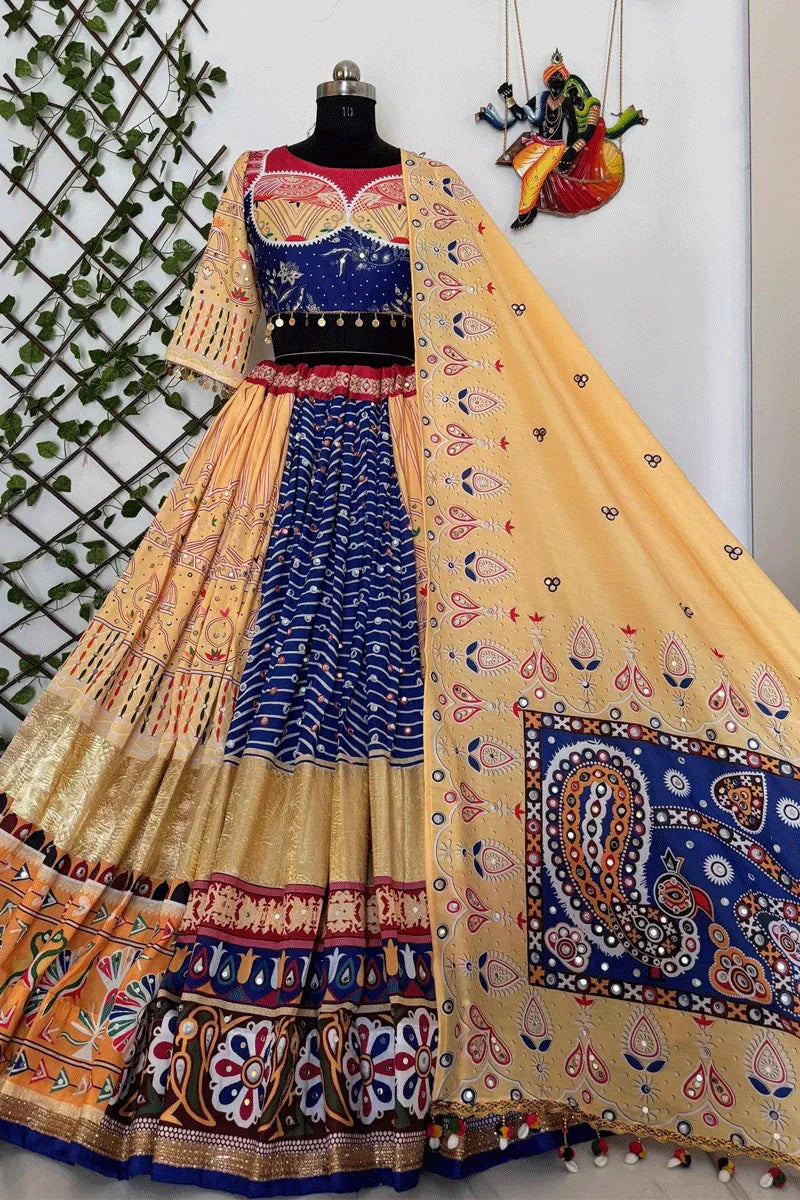 Latest Heavy Flair With Gamthi Work Chaniya Choli For Dandiya Night