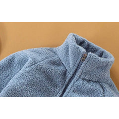 Blue Champ Zipper Top for Boys and Girls – Warm Cotton Wool Blend Jacket