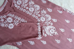 Amaira Dusty Mauve Rayon Kurta Pant set