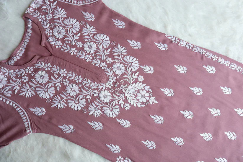 Amaira Dusty Mauve Rayon Kurta Pant set