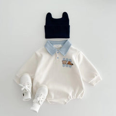 Collared Gen Z Baby Romper – Soft Cotton (Cap Not Included)