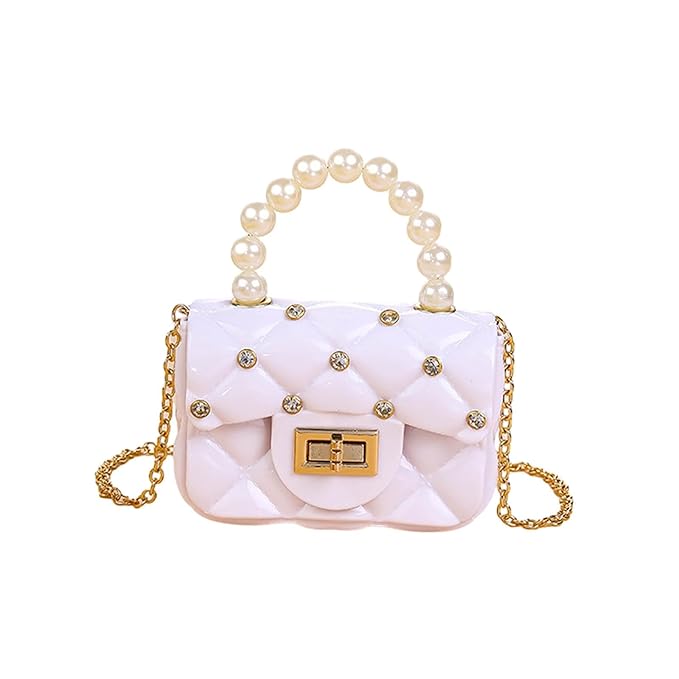 Women’s Mini Shoulder Bag – Chic PVC Pouch with Chain Strap for Travel, Parties & Daily Use – White