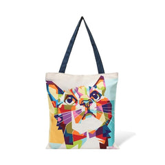Women’s Cotton Canvas Tote Bag – Modern Print, Waterproof & Lightweight