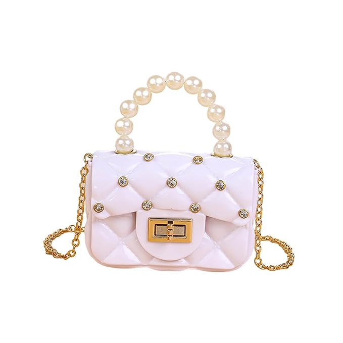 Women’s Mini Shoulder Bag – Chic PVC Pouch with Chain Strap for Travel, Parties & Daily Use – White