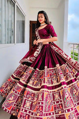 Digital Print With Real Mirror Work Chaniya Choli For Navratri