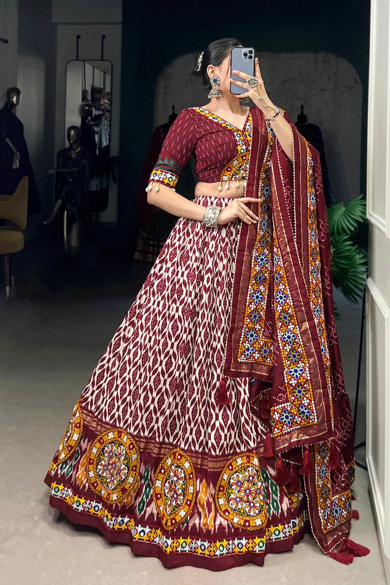 Navratri Special Fully Stitched Patola Print Chaniya Choli