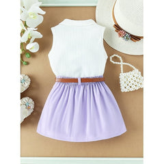 Sana Cool Baby Girls Skirt and Top Set – Soft Cotton Blend Summer Outfit