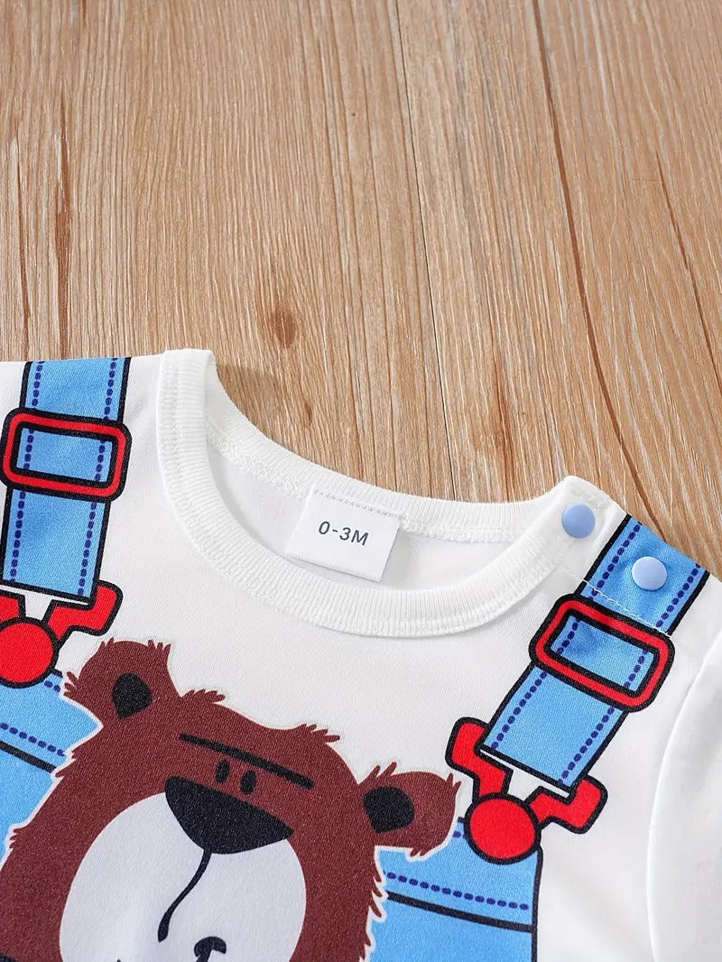Pocket Bear Little Baby Boys and Girls Romper – Soft Cotton Unisex One-Piece