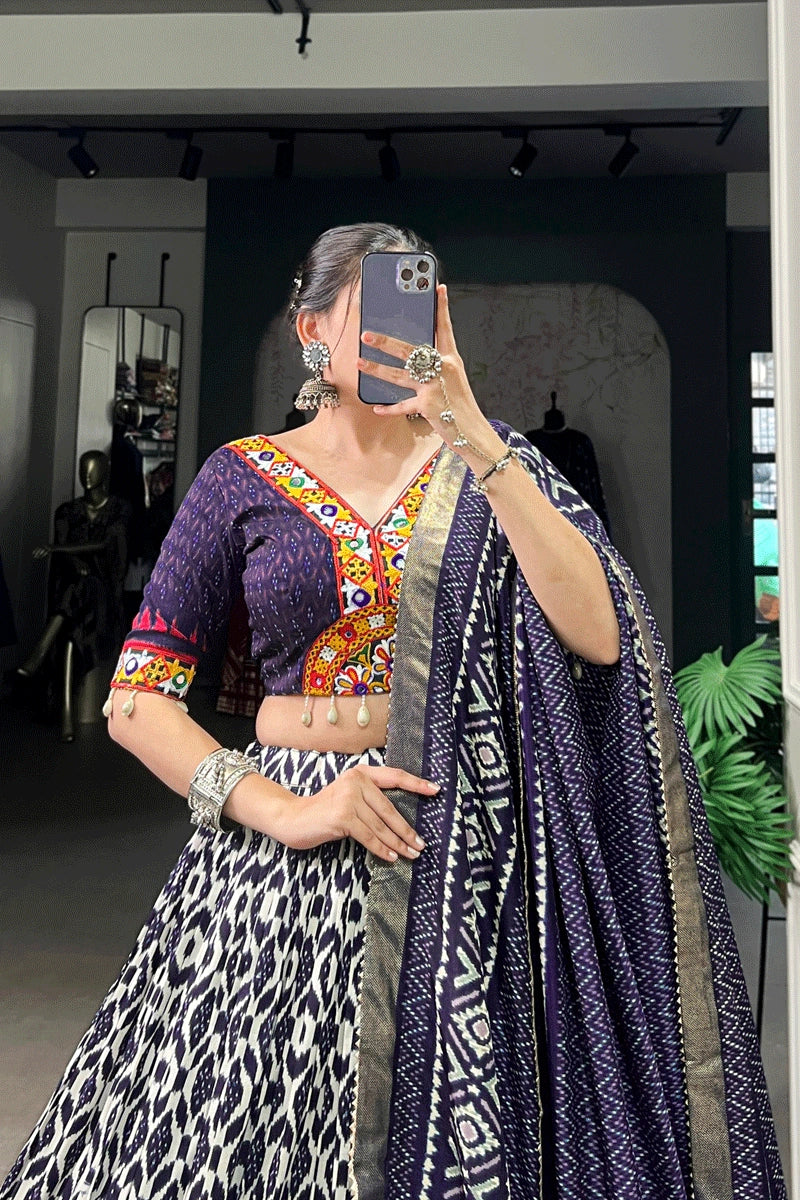 Navratri Special Fully Stitched Patola Print Chaniya Choli