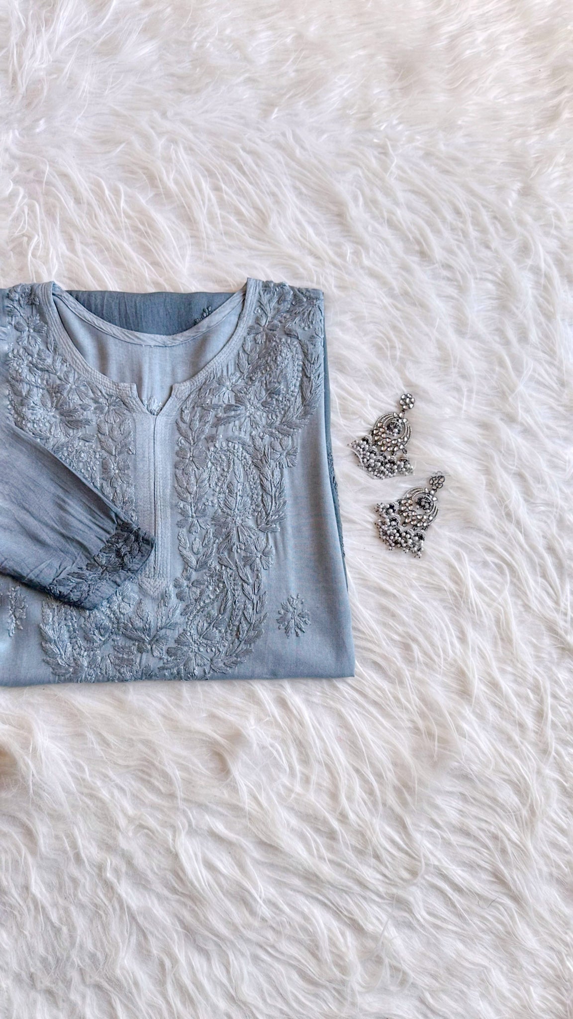 Alysha Grey Ombre Long Rayon Kurta